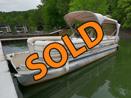 2002 Premier 250 Grand Majestic Pontoon Boat with 115HP Mercury Outboard Motor For Sale on Norris Lake Tennessee at Shanghai Resort Marina