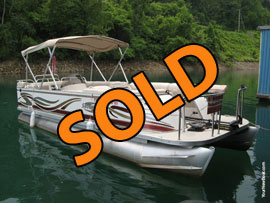 2005 Crest Savannah Gold 24' Fish and Ski Pontoon with 90HP Evinrude E-Tec Outboard Motor For Sale on Norris Lake Tennessee