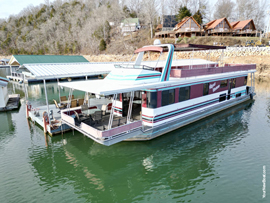 1995 Lakeview 15 x 68 Widebody Aluminum Hull Houseboat For Sale on Norris Lake Tennessee with an Available Dock Boat Slip Touchless Cover and More Available as an Additional Purchase with a Transferable Mooring Location with Shore Power at Flat Hollow Marina 
